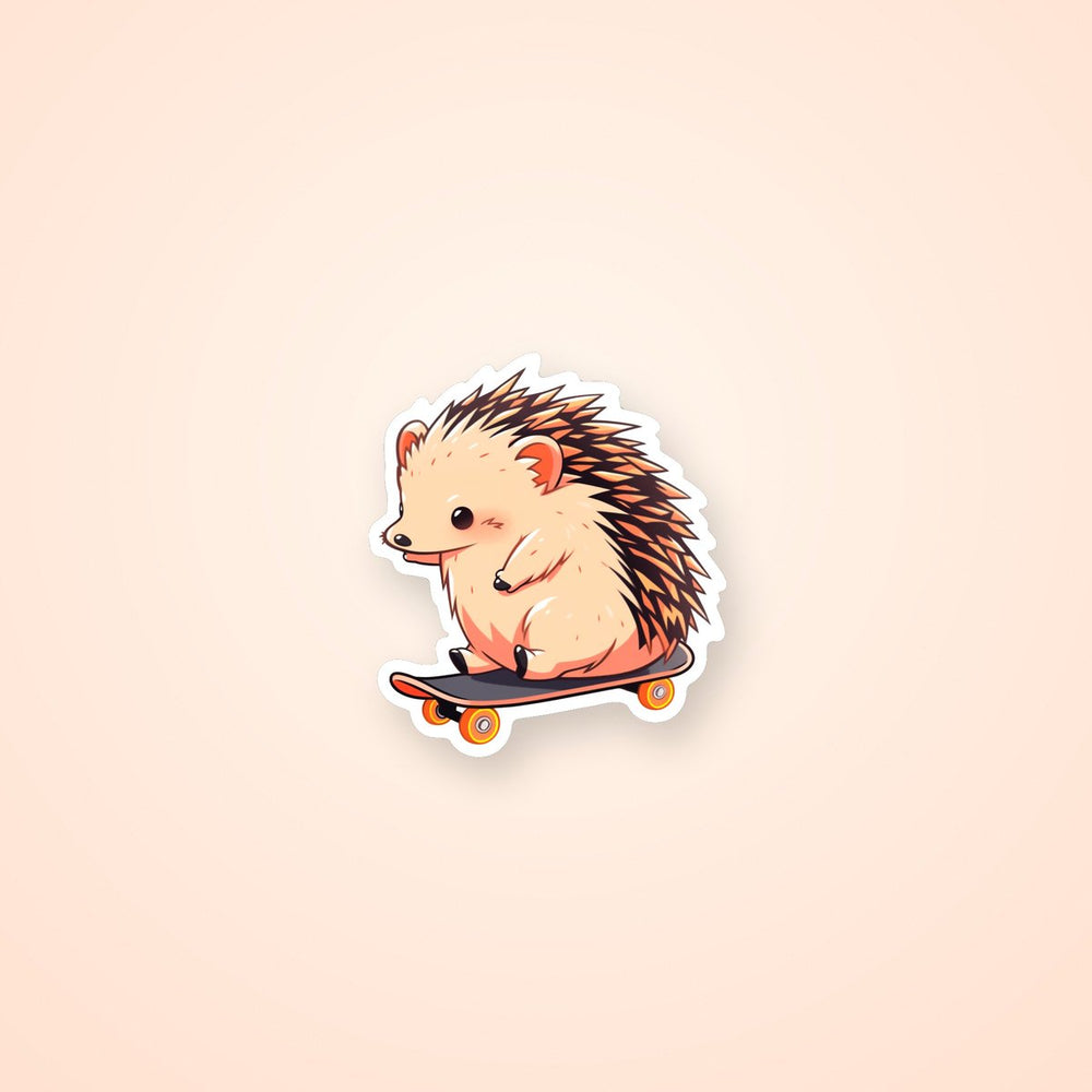Hedgehog Riding Skateboard Sticker
