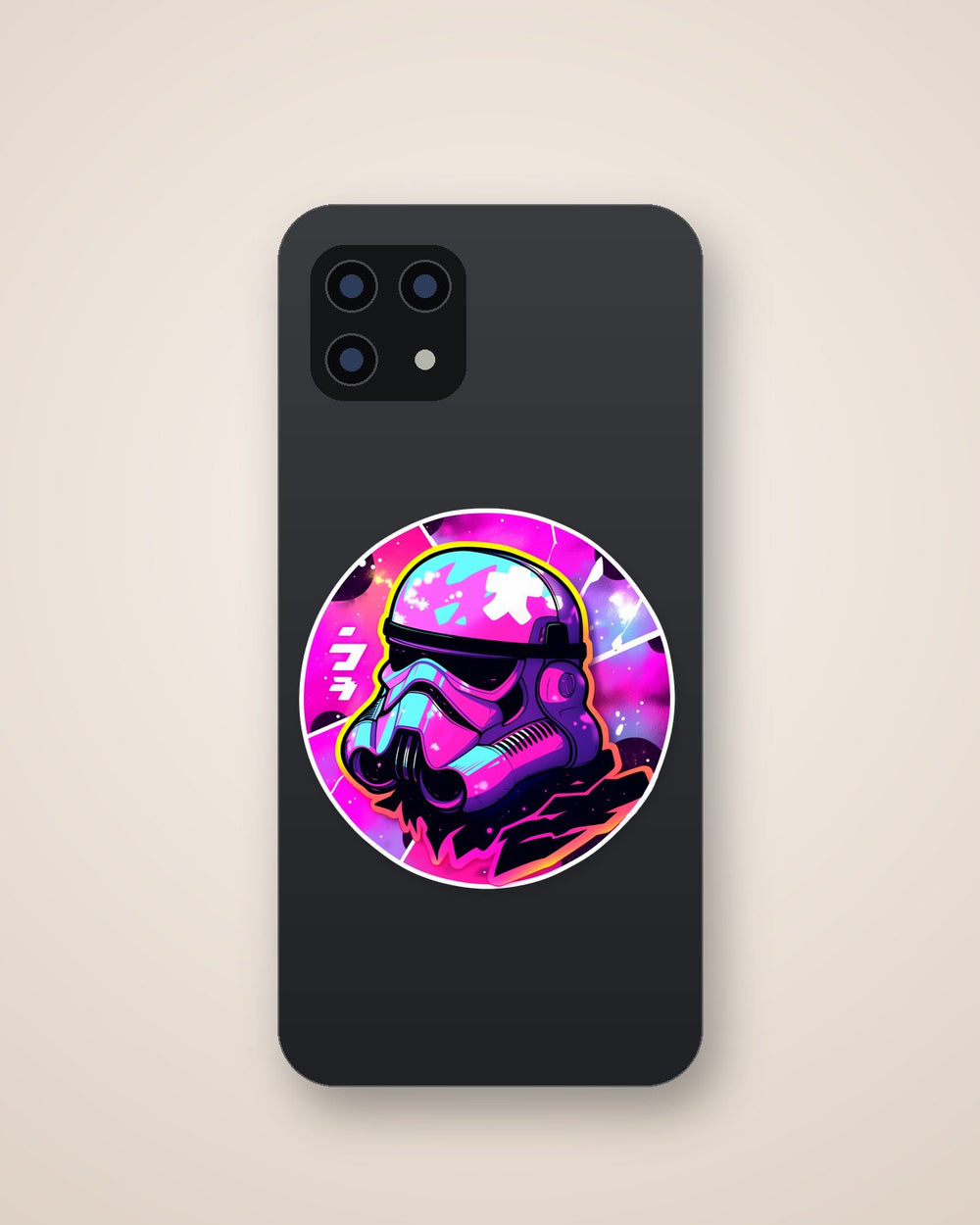 Star Wars Pink Trooper Head Round Sticker