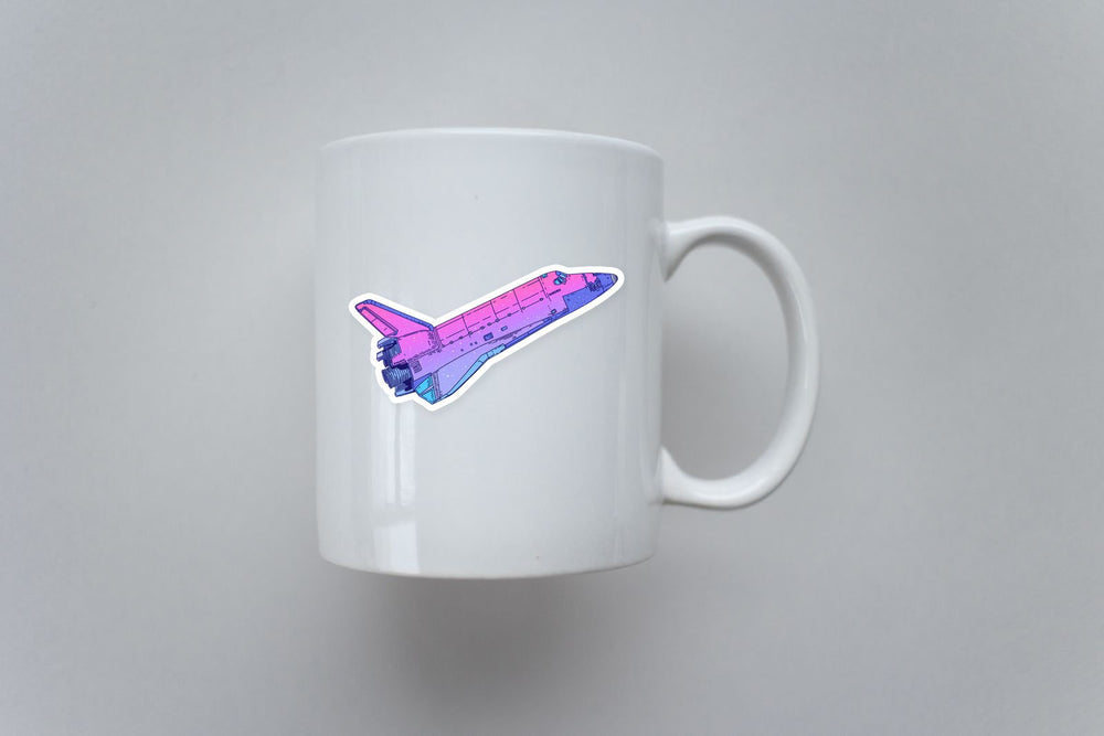 Space Shuttle Retro Gradient Sticker