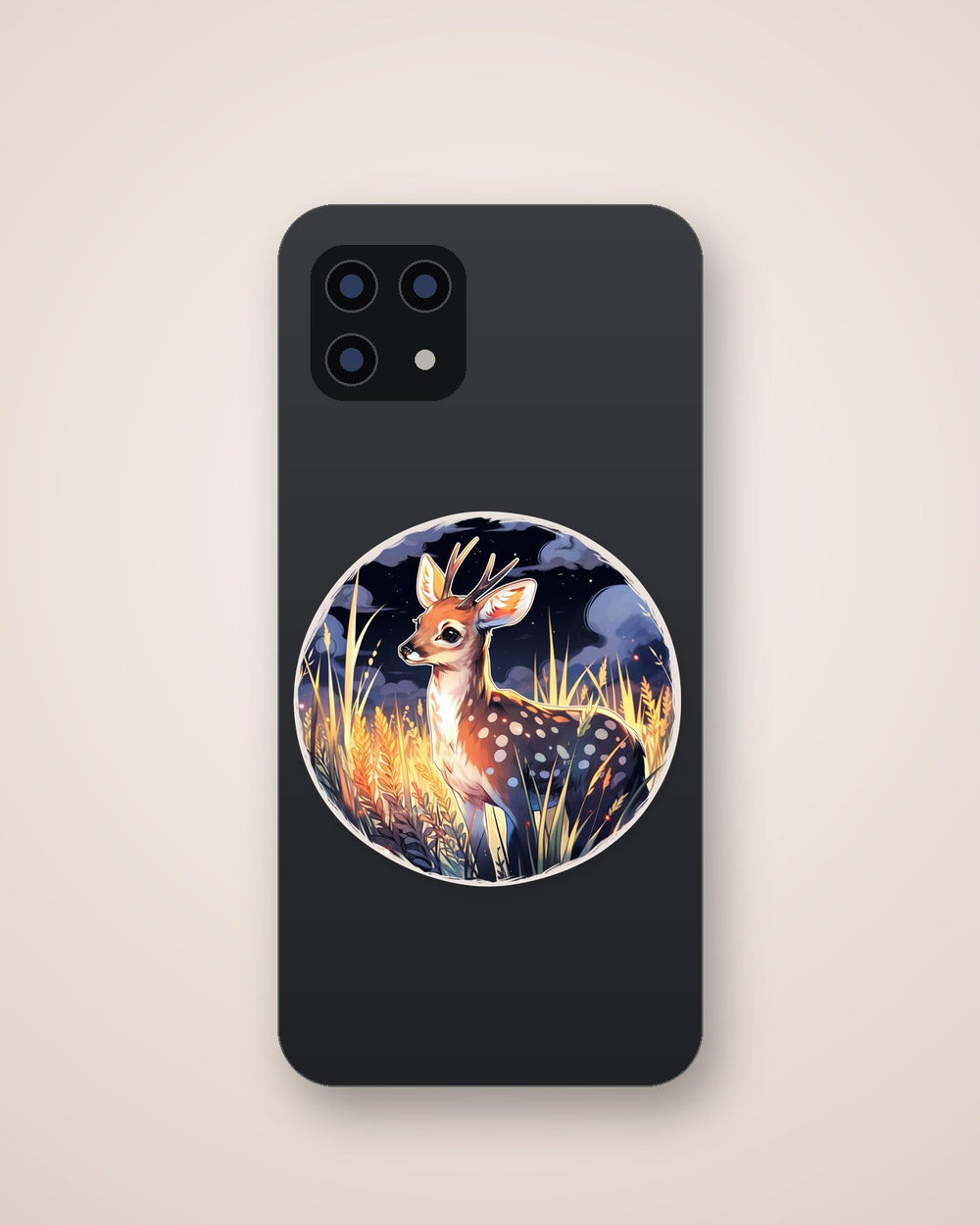 Roe Deer in a Meadow Round Sticker