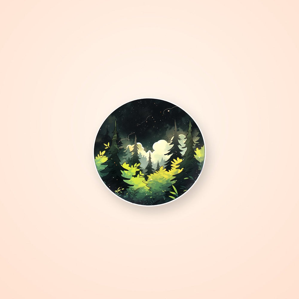 Forest and Night Sky Aesthetic Sticker