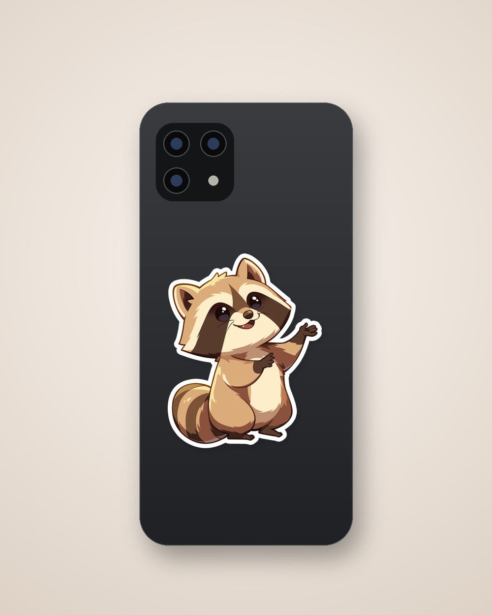 Cute Raccoon Waving Sticker