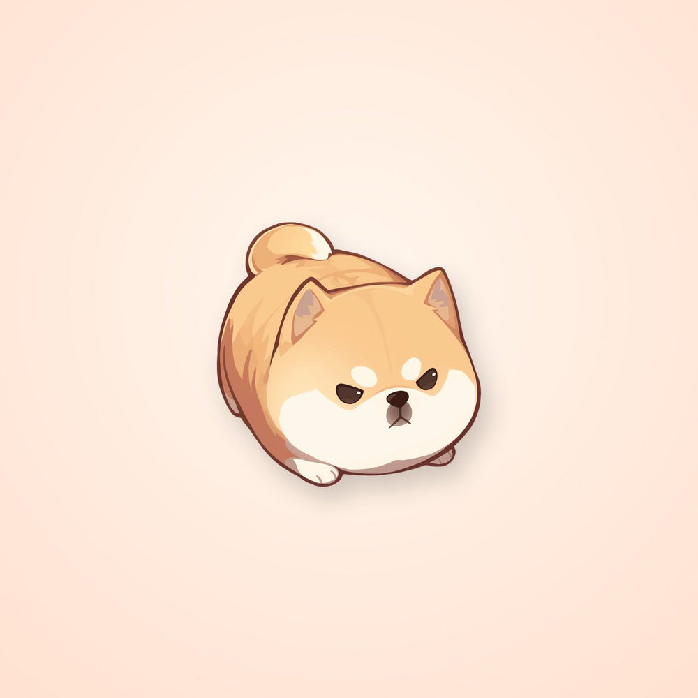 Cute Angry Chubby Shiba Inu Sticker
