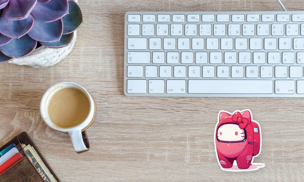Hello Kitty Among Us Pink Crewmate Cute Sticker