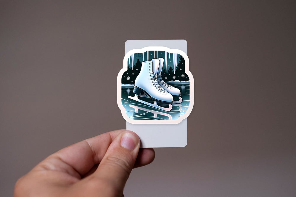 Ice Skates on Ice Winter Sticker