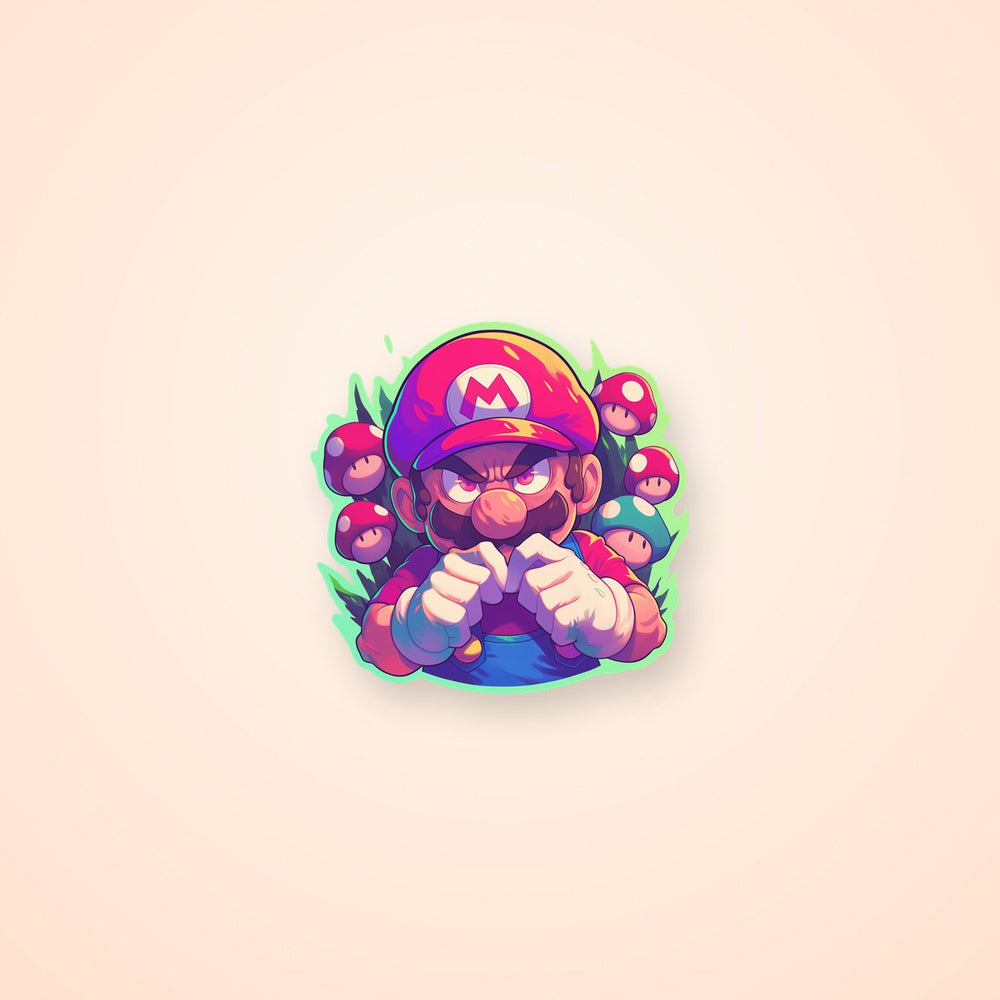 Hype Mario Powered-Up Sticker