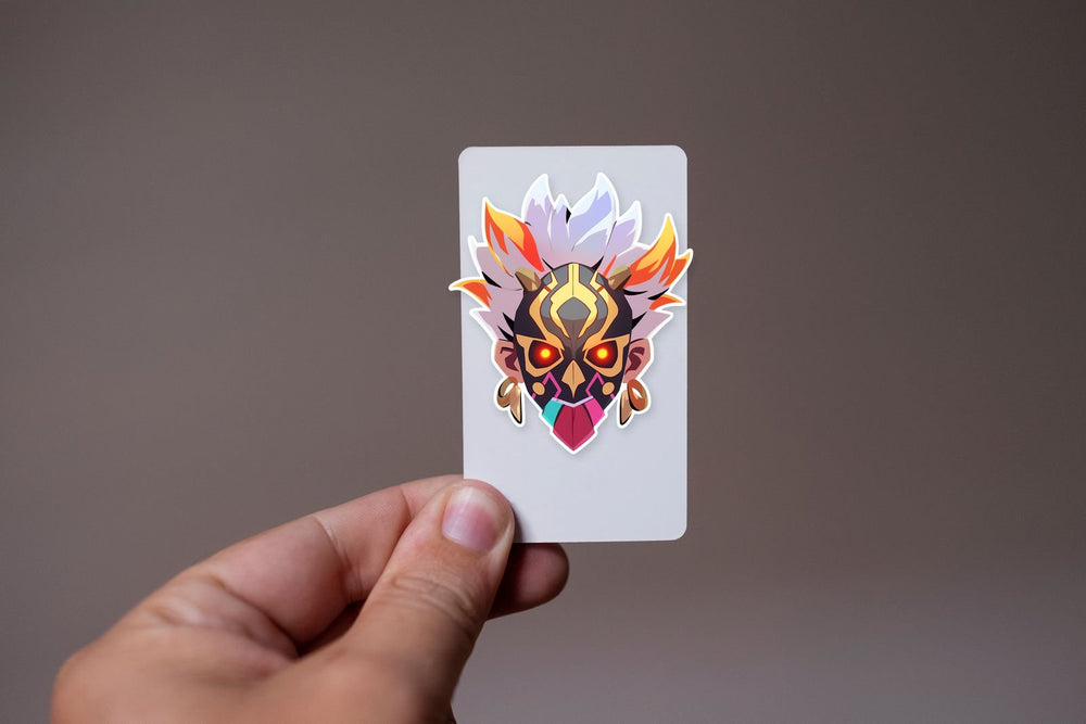 Shaman in Voodoo Mask Sticker