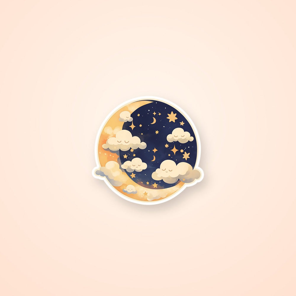 Dreamy Moon Clouds Sticker
