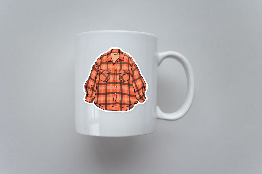 Orange Flannel Shirt Sticker
