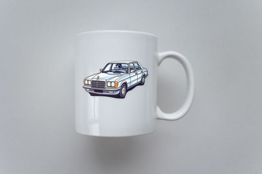 White Mercedes- Benz W126 Sticker