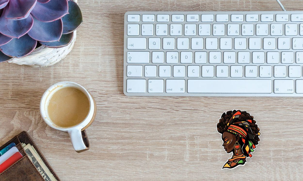 Traditional African Girl Art Sticker