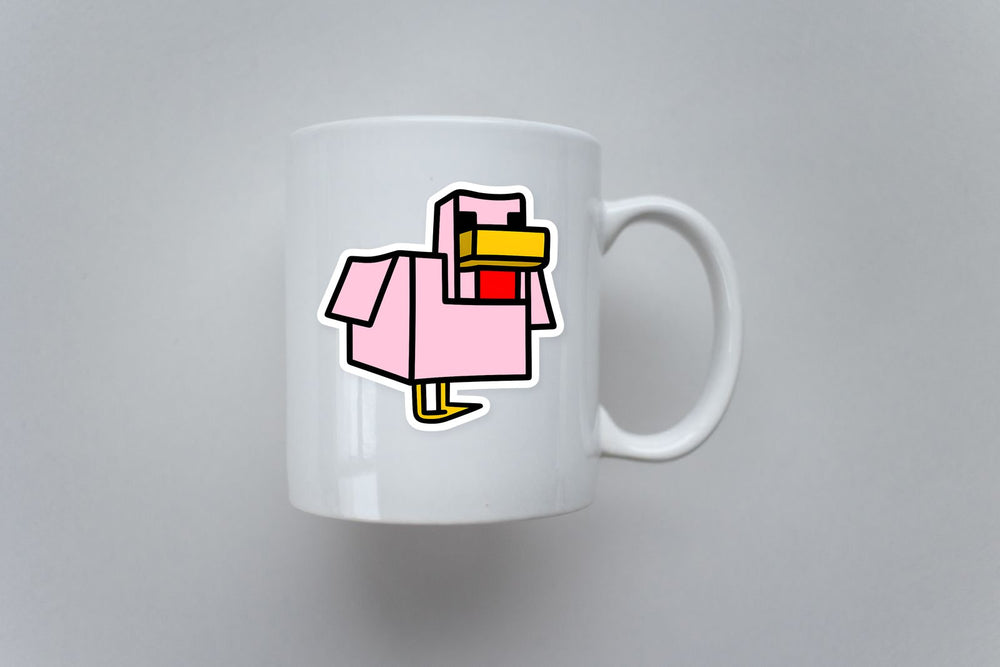 Minecraft Pink Chicken Sticker