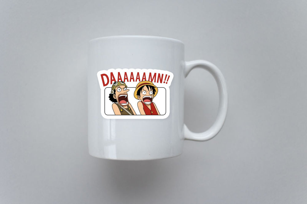 Luffy Usopp Daaamn One Piece Sticker
