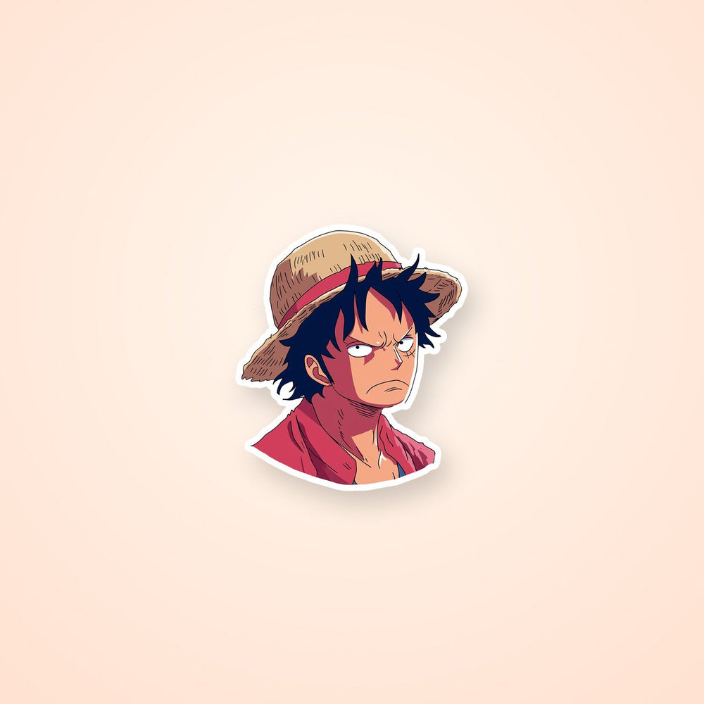 One Piece Luffy Straw Hat Angry Sticker