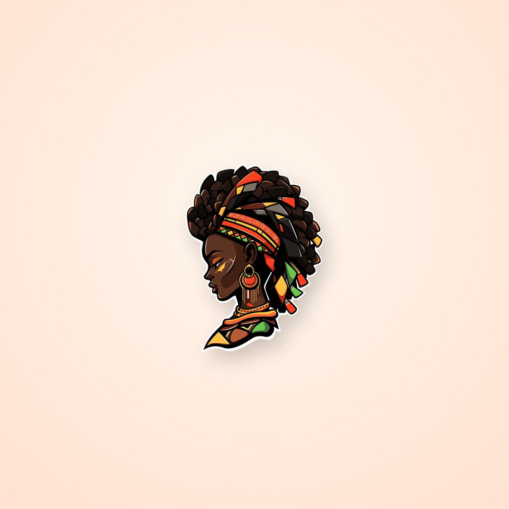 Traditional African Girl Art Sticker