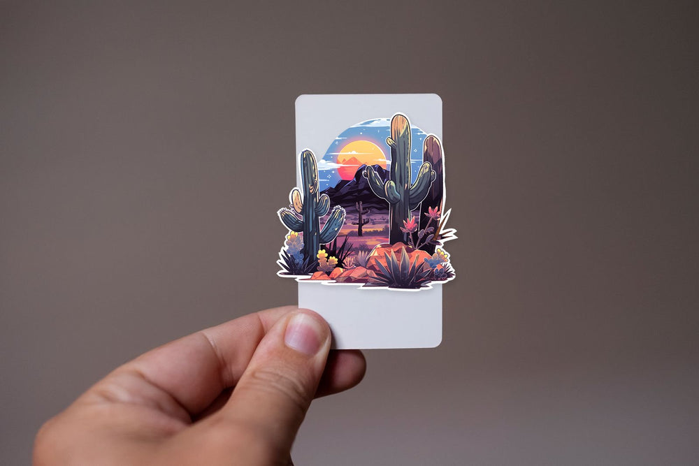 Desert Cactus Plants Sunset Sticker