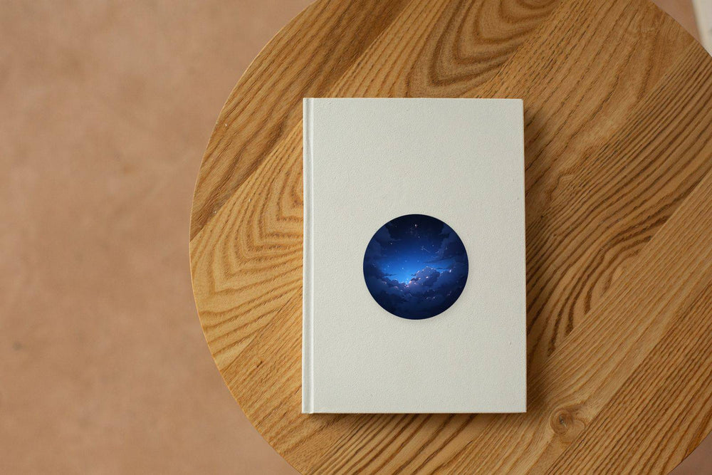 Night Sky & Clouds Round Sticker