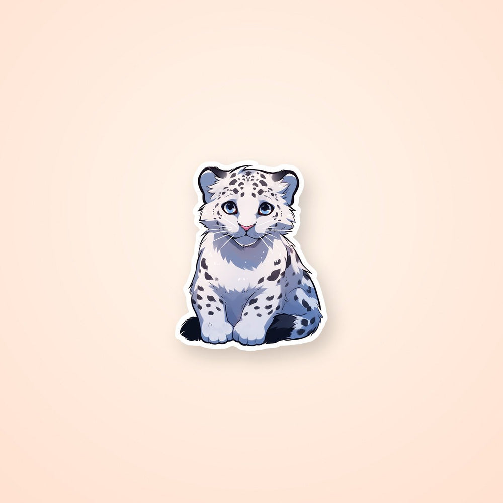 Baby Snow Leopard Aesthetic Sticker