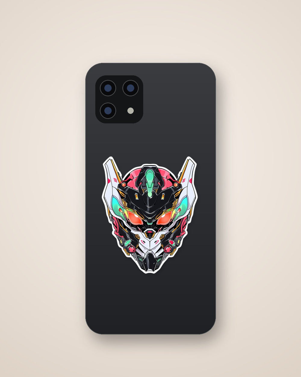 Cyborg Mech Warrior Head Sticker