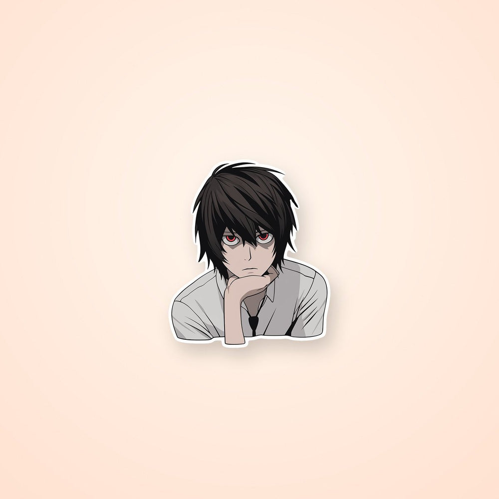Death Note L with Red Eyes Sticker