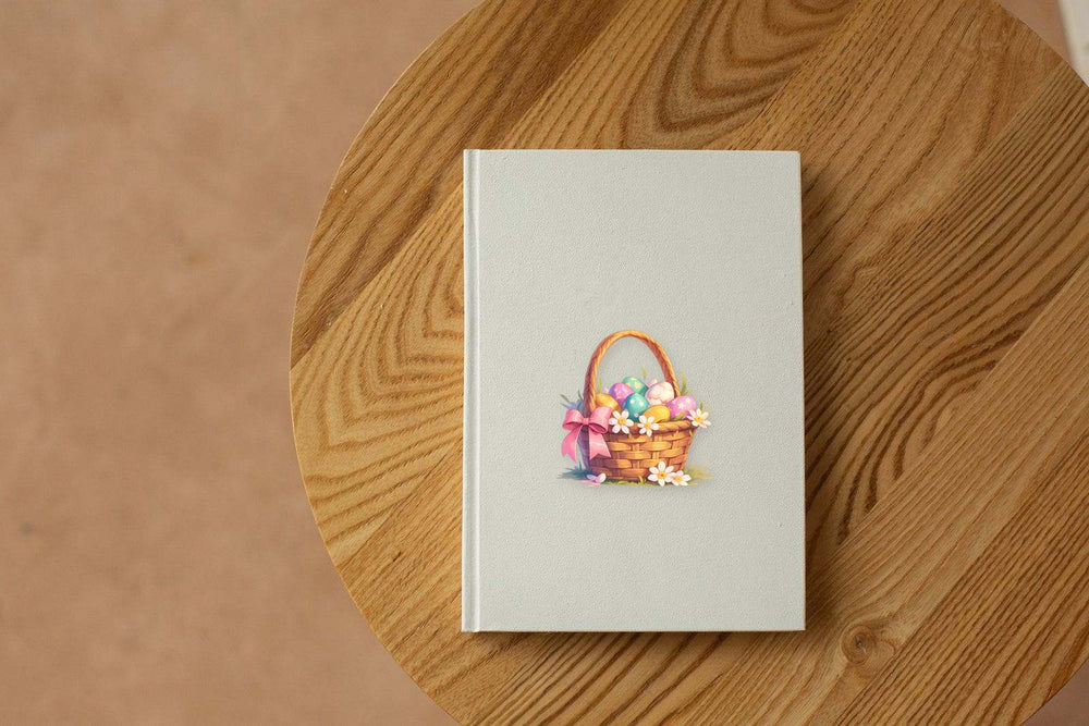 Easter Basket Floral Decorated Eggs Clipart