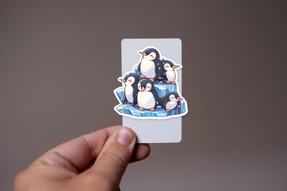 Cute Penguins on Iceberg Sticker