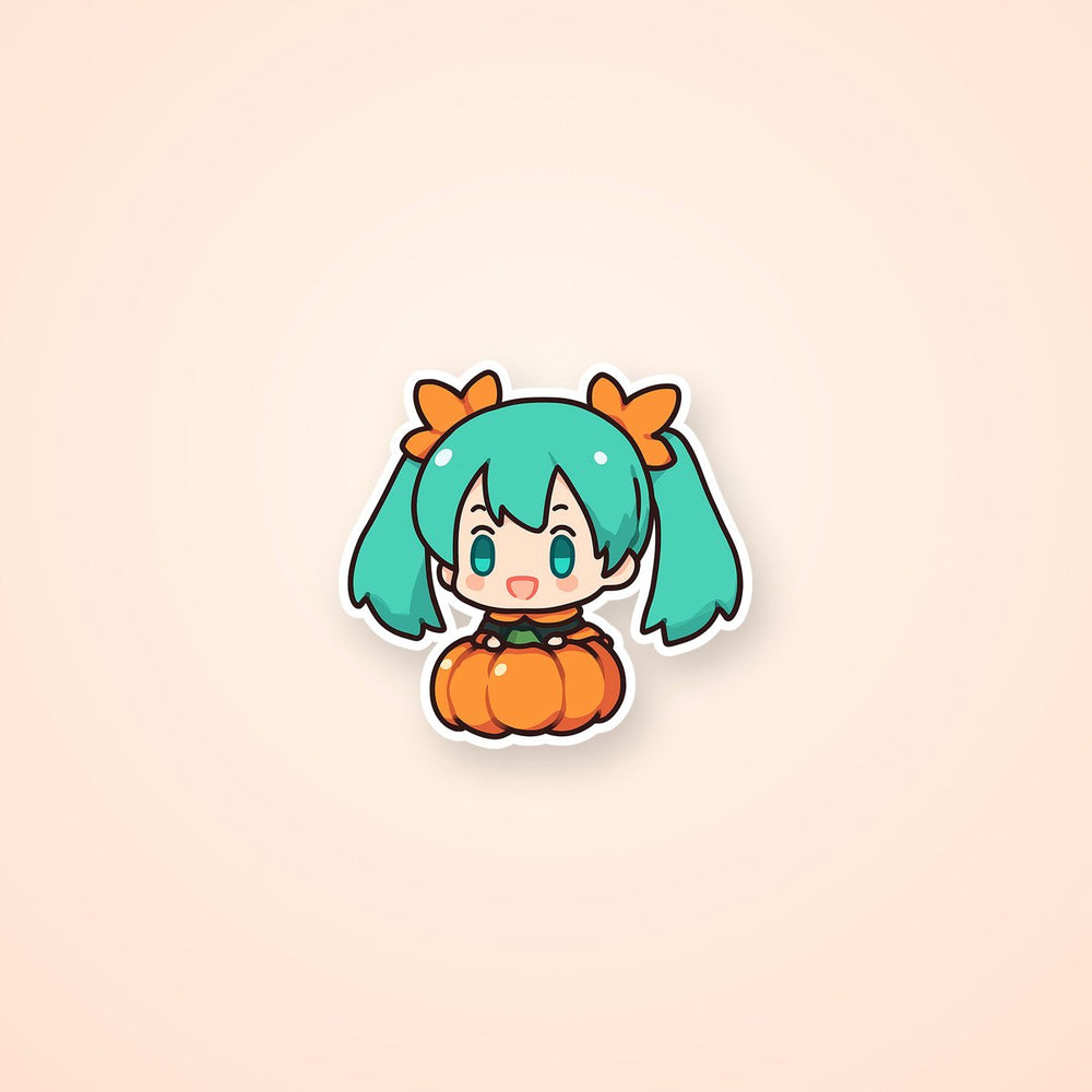 Chibi Hatsune Miku Pumpkin Halloween Sticker