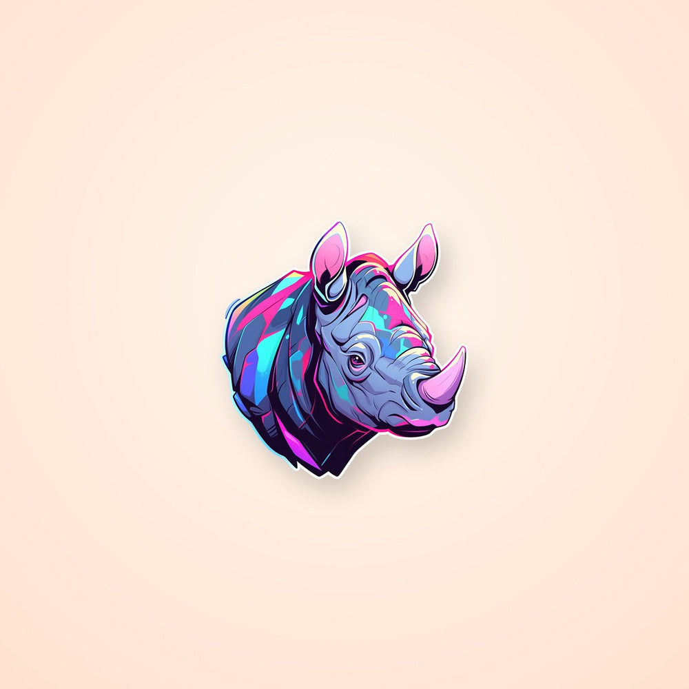 Colorful Rhino Sticker