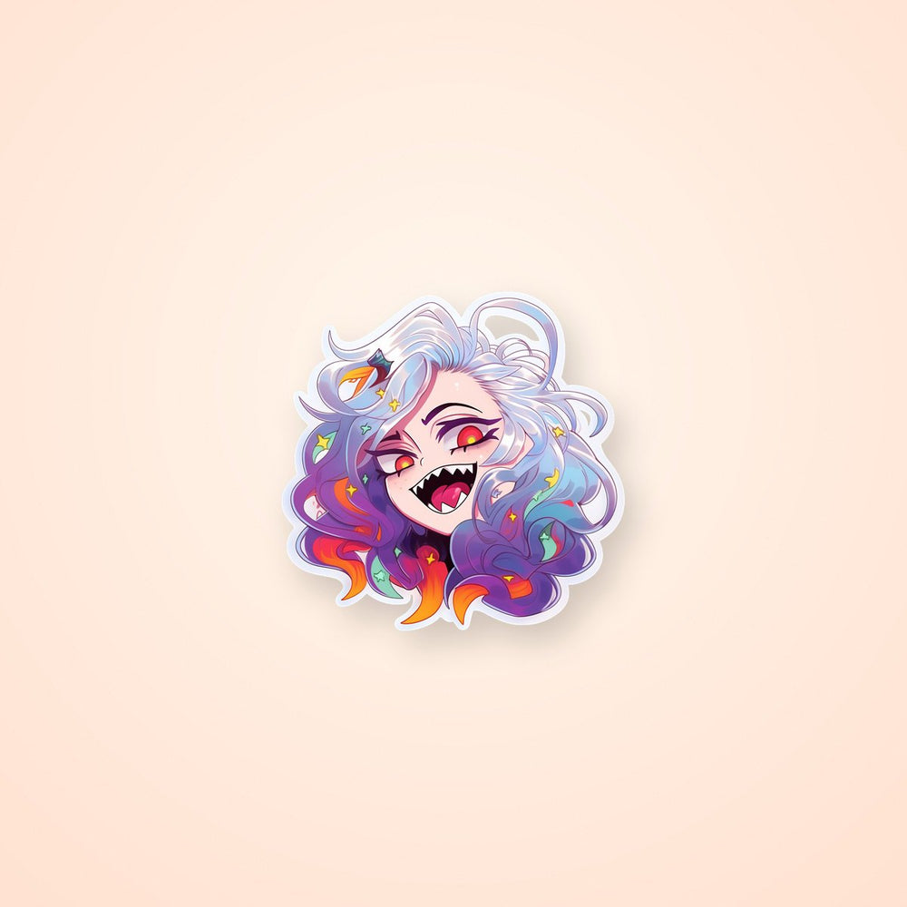 Silver-Haired Moonlit Fanged Maiden Sticker