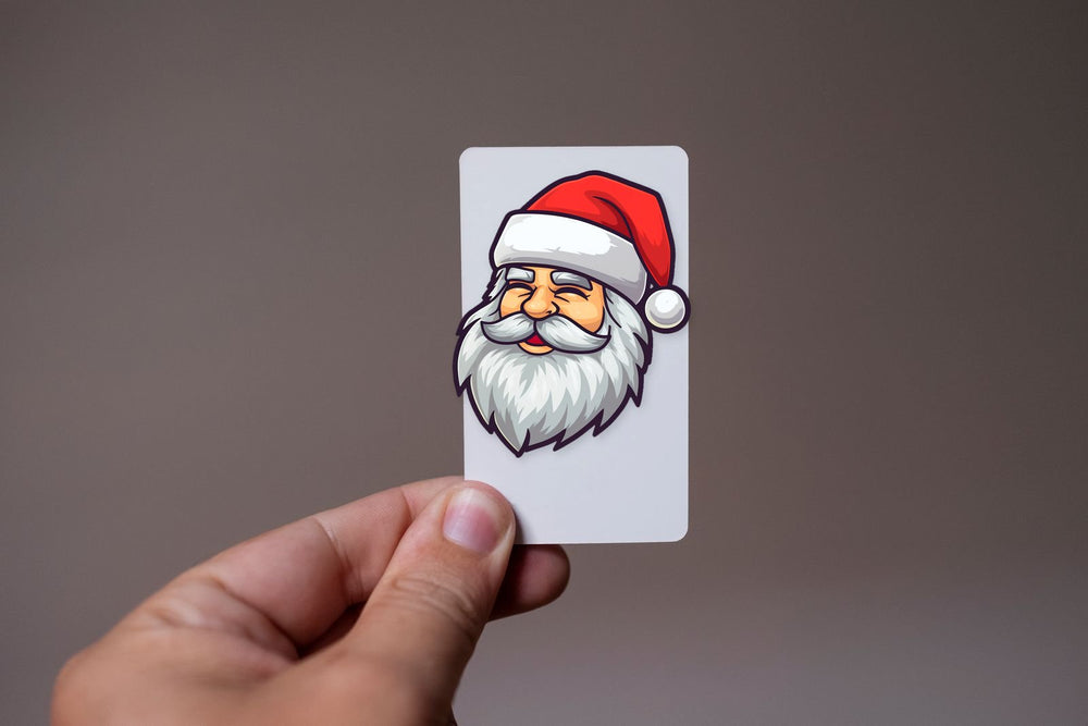 Laughing Santa Claus Head Cartoon Sticker