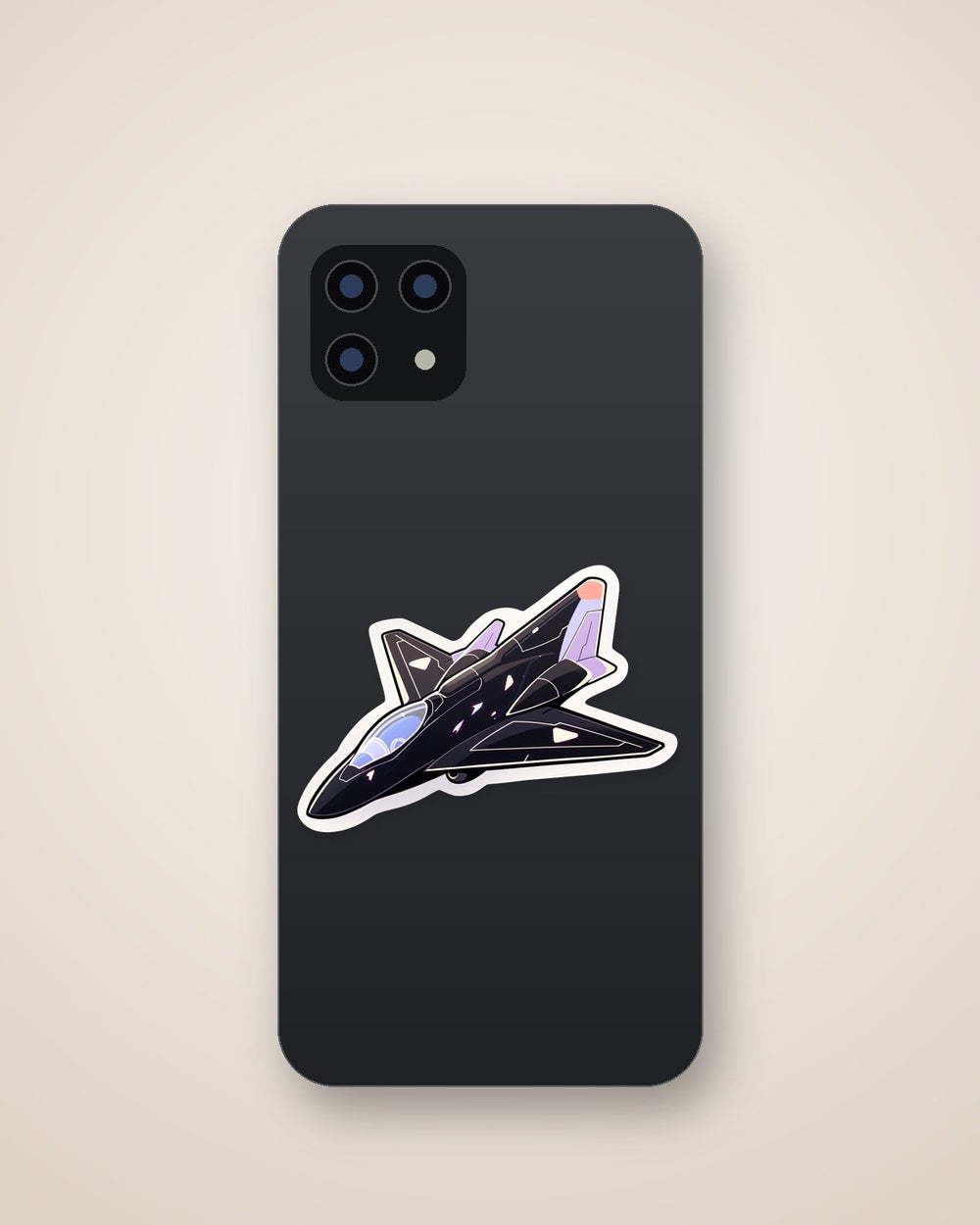 Black Fighter Jet Art Sticker