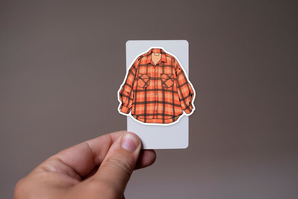 Orange Flannel Shirt Sticker