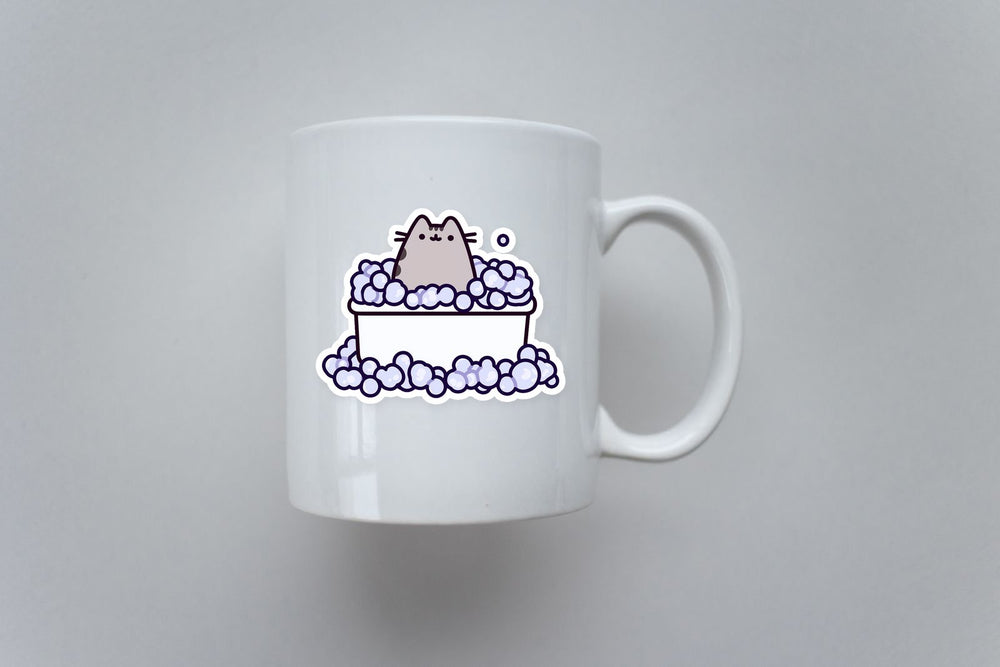Pusheen Cat Bathtub Kawaii Sticker