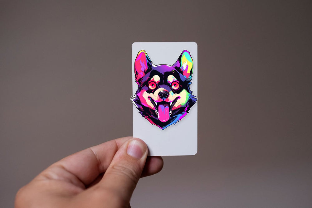 Colorful Dog Head Art Sticker