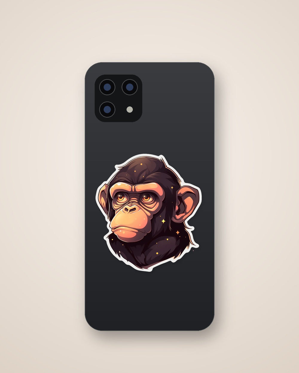 Brown Chimpanzee Head Sticker