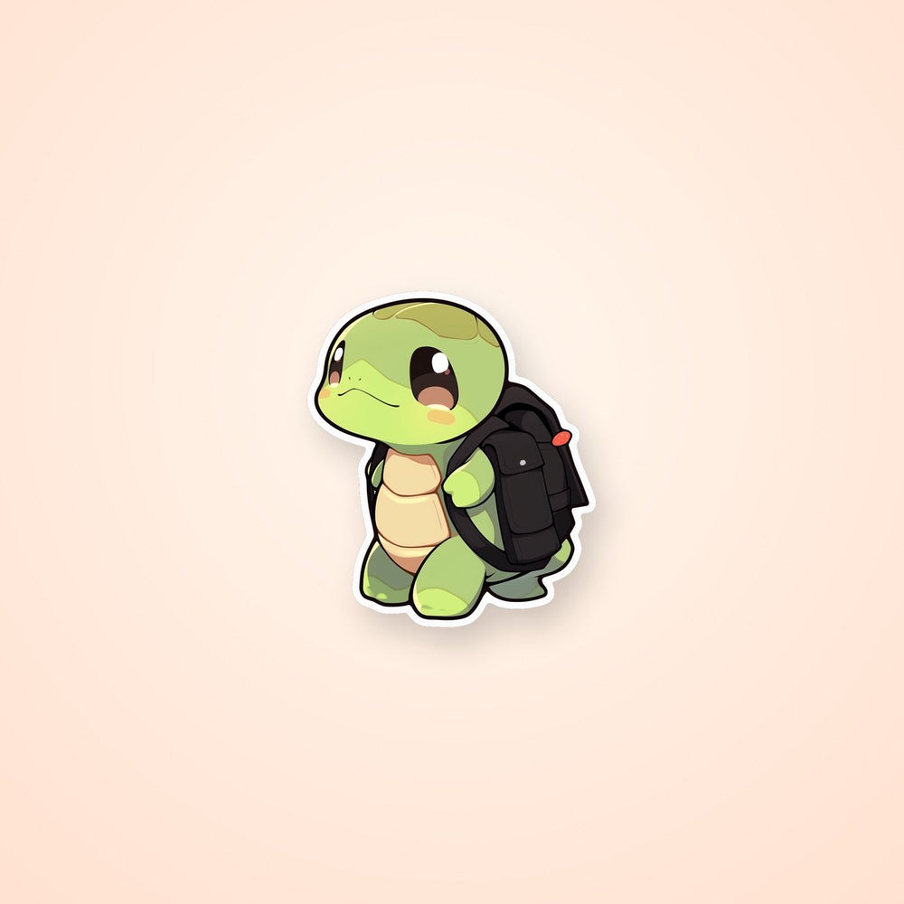 Cute Turtle with Backpack Sticker