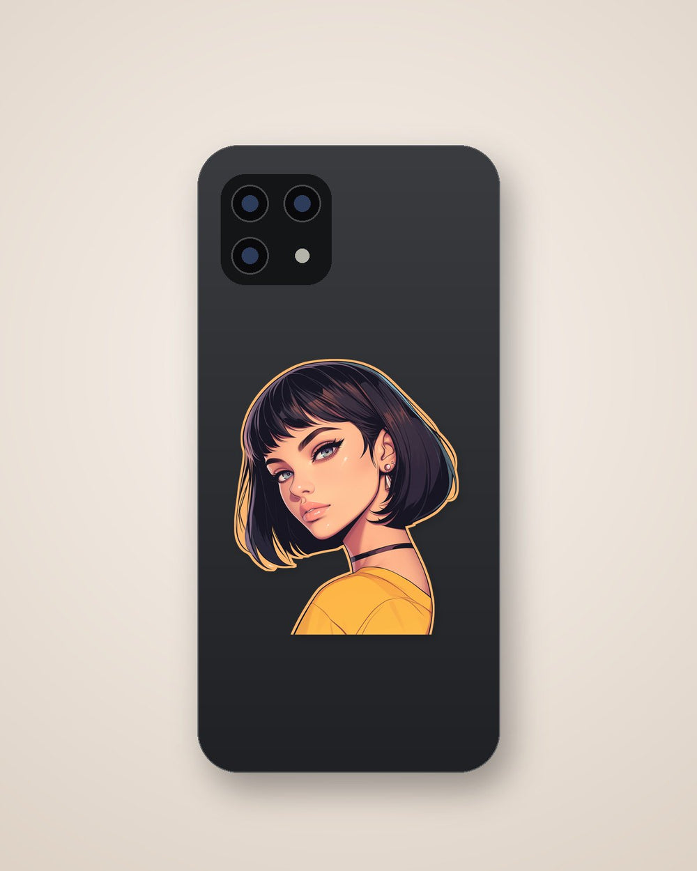 Anime Girl Short Hair Sticker