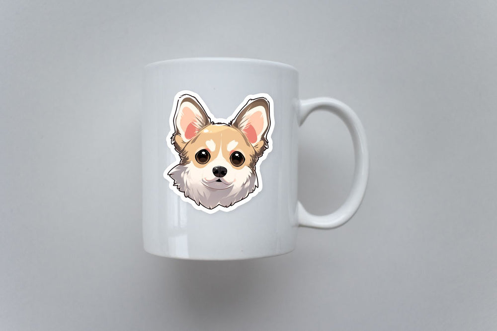 Blond Chihuahua Dog Head Sticker