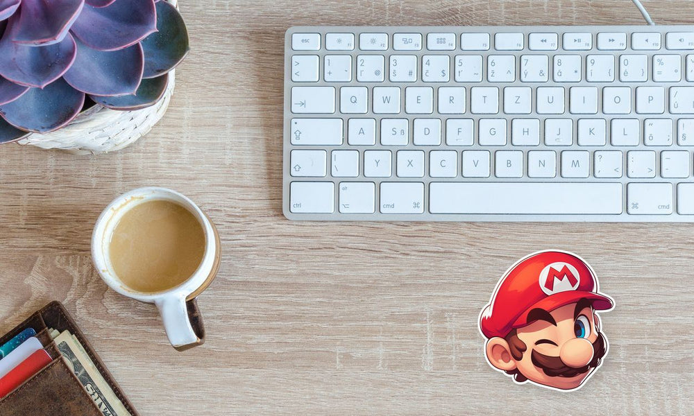 Super Mario Winking Face Sticker
