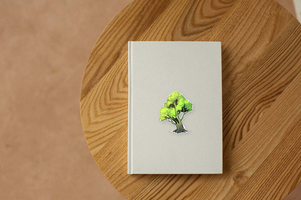 Aesthetic Green Tree Cartoon Sticker