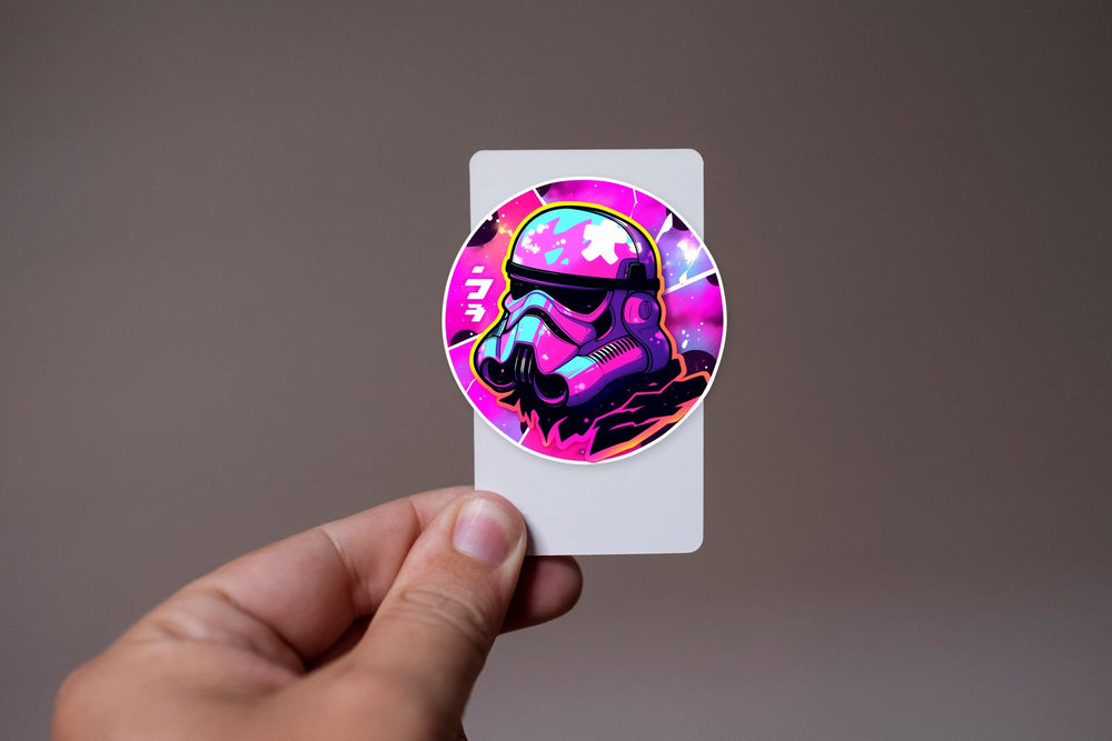 Star Wars Pink Trooper Head Round Sticker