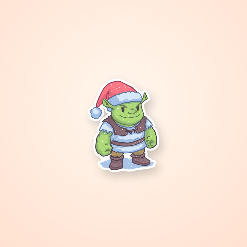 Shrek Santa Hat Christmas Funny Sticker