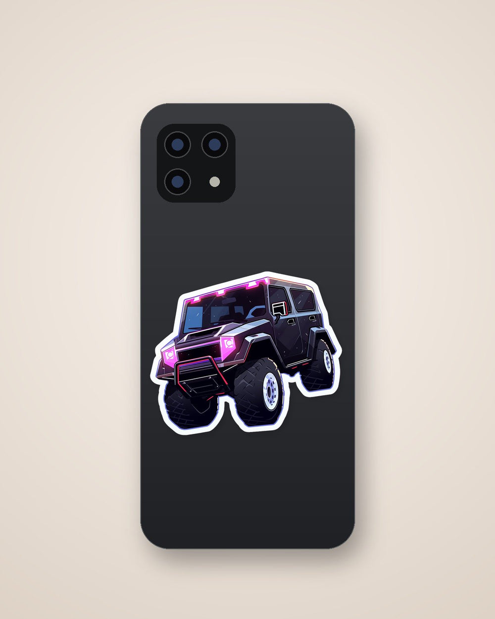 Aesthetic Black Cyberpunk SUV Sticker