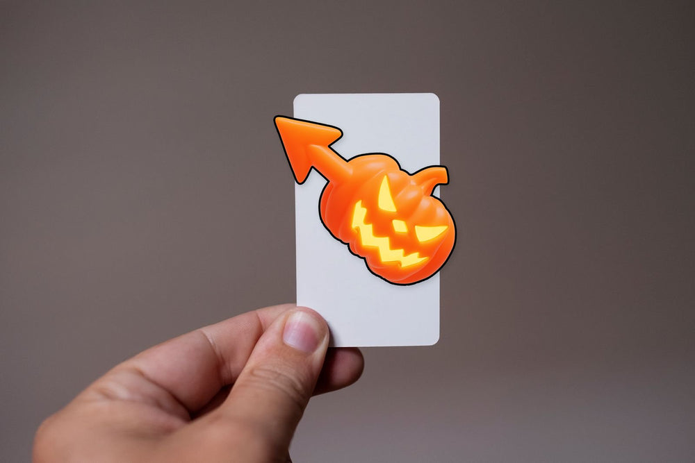 Pumpkin Arrow Glowing Halloween Sticker