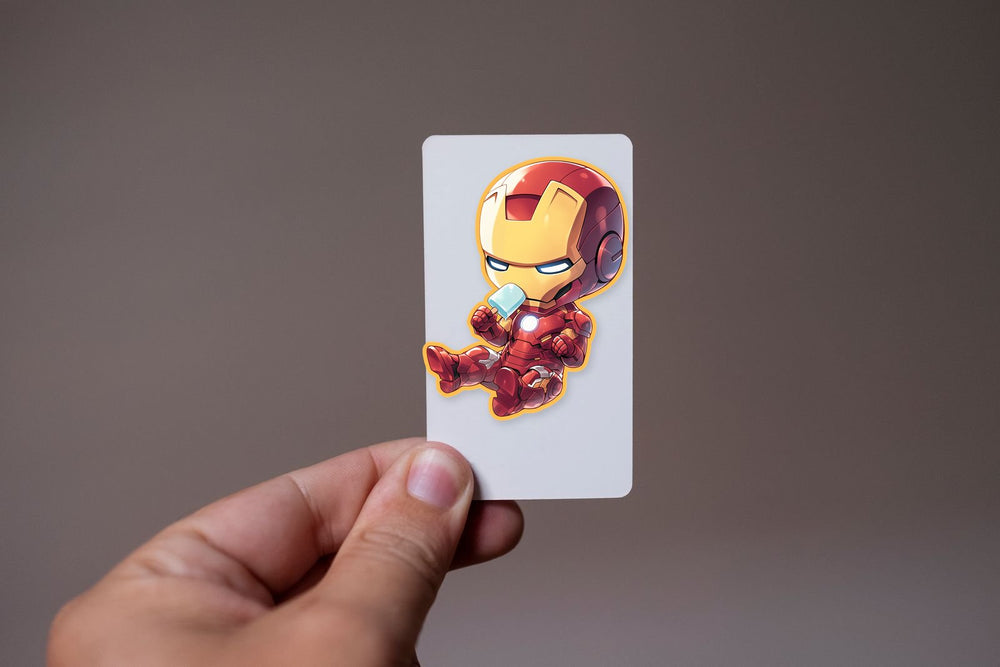 Chibi Iron Man Eating Ice Cream Sticker