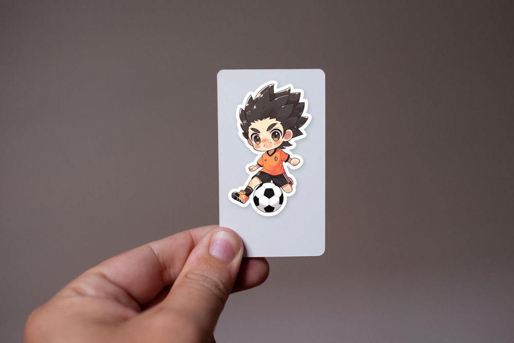 Cute Chibi Soccer Player Kick the Ball Sticker