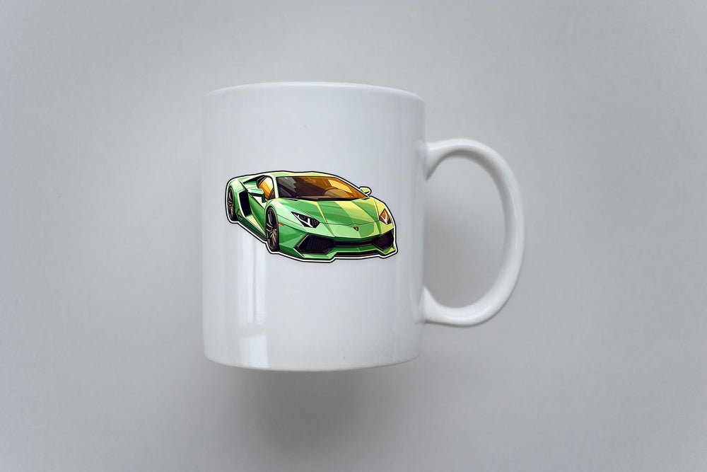 Green Lamborghini Aventador Sticker