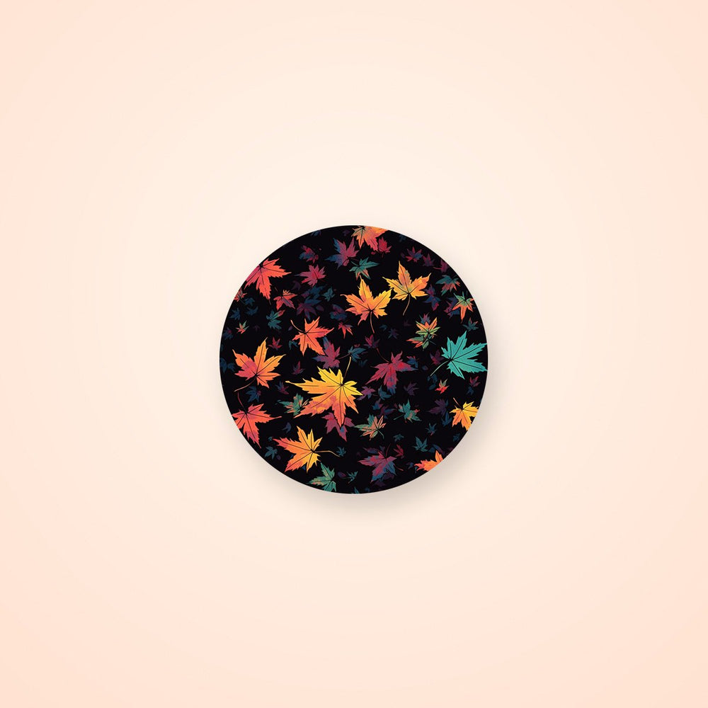 Falling Maple Leaves Round Sticker