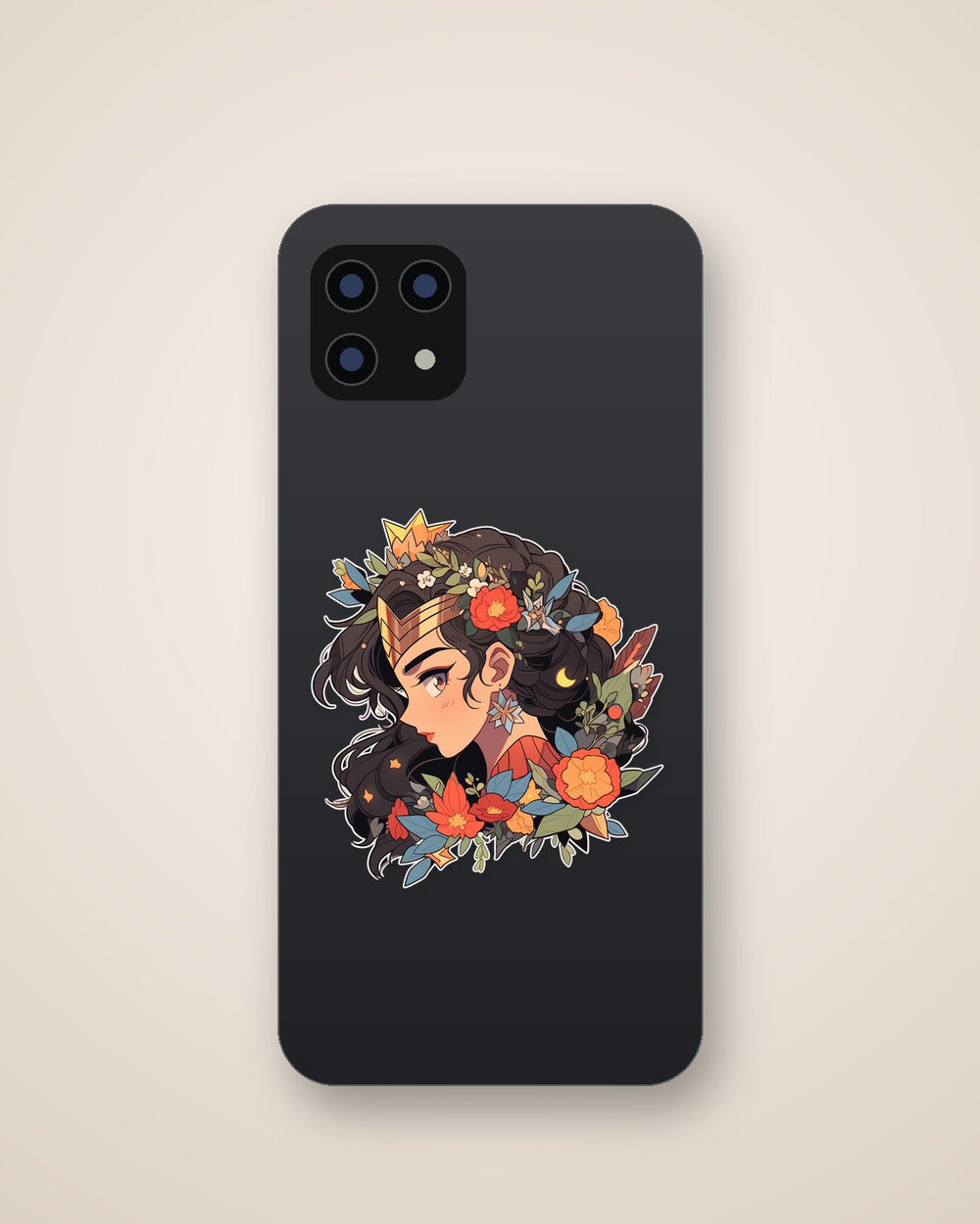 Wonder Woman with Flowers Comic Sticker