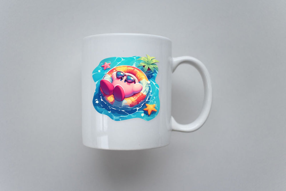 Kirby Pool Float Summer Vibes Sticker